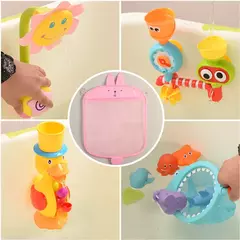 Qwz novo pato dos desenhos animados do bebê saco de malha do banheiro otário design para brinquedos de banho crianças formas animais pano areia brinquedos armazenamento net saco - Wolf Magazine