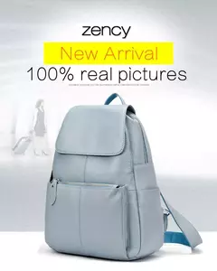 Mochila Zency-Anti-Roubo de Couro Feminina, Mochila de Grande Capacidade, Bolsa Designer de Viagem, Couro Branco, Qualidade, Elegante, A ++
