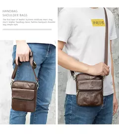 Luufan-bolsa de ombro de couro genuíno masculina, pequenos sacos mensageiro, mini bolsa tiracolo de viagem masculina, nova moda, 2020 - loja online