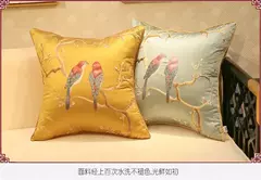 Pardal bordado sofá capa de almofada estilo chinês pássaros fronhas verde enegrecido lance capa de almofada casa cadeira decoraion - Wolf Magazine
