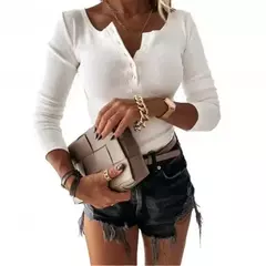 Blusa feminina manga curta gola redonda, camiseta feminina manga comprida - comprar online