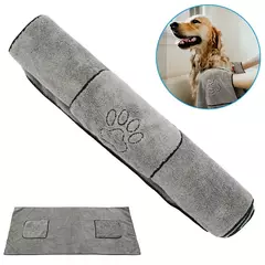 Super absorvente grande filhote de cachorro cão de estimação toalha roupão toalhas de banho de secagem rápida gato toalha de banho suprimentos de banho toalha de cão microfibra - Wolf Magazine
