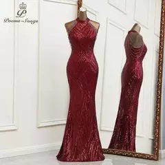 Imagem do Vestido De Noite De Sereia Prateado Para Mulheres, Vestido De Festa Sexy, Vestido De Noiva