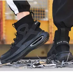 Sapatos de segurança com toe cap aço para homens, botas de trabalho, alta segurança, peso leve, respirável, S3 na internet