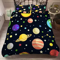 3d jogo de cama espaço astronauta capa edredão com fronha conjunto cama para crianças quarto decoração meninos conjunto lençóis