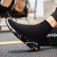Imagem do Moda masculina sapatos casuais leves sapatos masculinos tênis de plataforma de renda tênis unissex meias sapatos zapatillas hombre