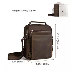 JOYIR-Bolsas vintage de couro genuíno para homens, bolsa de ombro pequena, bolsas casuais do escritório, bolsa tiracolo, nova moda - comprar online