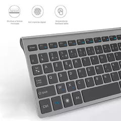 Conjunto de Teclado Sem Fio Francês, Layout AZERTY, Ultra Fino, 2.4G, Silencioso, Chave de Tesoura Compacta, Mac, Windows, PC, Laptop, TV Box na internet