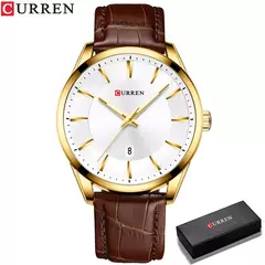 CURREN-Relógios masculinos de quartzo com pulseira de couro, marca de luxo superior, relógio de negócios, novo - comprar online