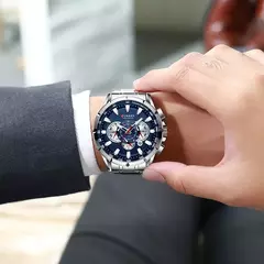 Curren-relógio de pulso masculino, quartzo, aço inoxidável, à prova d'água, com cronógrafo, marca de luxo, esportes, para homens - comprar online