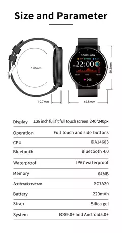 Bluetooth Smart Watch para Homens e Mulheres, Pulseira de Fitness, Monitor de Freqüência Cardíaca, Chamada, Esporte, iOS, Android - Wolf Magazine