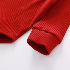 Conjunto de bodysuits de manga comprida e calças elásticas para bebé, com nervuras, xadrez, roupa sólida, infantil, recém-nascido, menina, menino, primavera, outono, 2 peças na internet