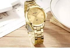 CURREN Relógio Dourado Feminino Relógio com Pulseira de Aço para Mulheres Relógio Feminino 9007 - loja online