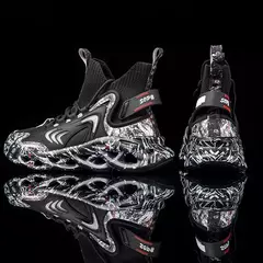 Alta-topo masculino running sock sapatos graffiti na moda adolescentes ultraleve tênis anti-deslizamento ao ar livre jogging calçados tamanho ue 39-46 - Wolf Magazine