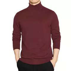 Suéter masculino de gola alta qualidade, pulôver básico sólido gola de tartaruga, preto, vinho, vermelho, verde, cinza, roxo, malhas, homens na internet