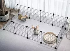 Dobrável pet cercadinho caixa cerca de ferro cachorro canil casa filhote de cachorro coelho cão portão suprimentos exercício gaiola treinamento - loja online