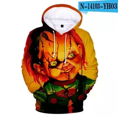 Chucky-Homens 3D Full-Print Hoodies Filme de Terror, moletom Hoodie, Traje Cosplay, Streetwear, Unisex, Nova Moda, 2024 - comprar online