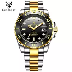 LIGE-Relógio mecânico automático Tourbillon para homens, relógios militares impermeáveis, aço inoxidável, relógio de moda, 100ATM, 2024 na internet