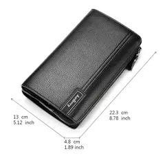 Baellery homens bolsa de embreagem grande capacidade carteiras de bolso do telefone celular passcard bolso de alta qualidade multifuncional carteira para homem - comprar online