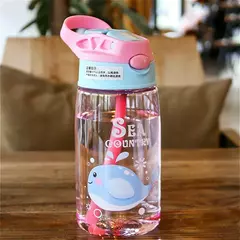 Criativo Cartoon Baby Feeding Cup com canudos, Kids Water Sippy Cup, copos portáteis ao ar livre para crianças, 480ml - comprar online