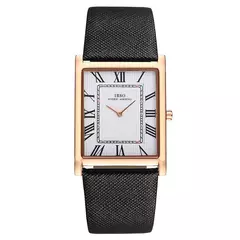 IBSO-Relógio ultrafino de quartzo com mostrador retangular masculino, estilo comercial de luxo, pulseira de couro genuíno, relógios de pulso impermeáveis, novos na internet
