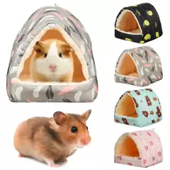 Mini gaiola colorida e confortável para coelho, Casa do esquilo, Hamster, Cama de dormir pequena, Ninho de cobaia, Tapete quente