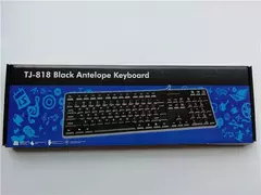 Teclado com fio USB com 104 teclas, teclado de jogo, computador, espanhol, francês, russo, árabe, letra na internet