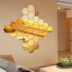 Hexagon 3D Espelho Adesivo de Parede, Sala Adesivos, Decoração do Quarto, Banheiro, Decoração de Casa, Vários tamanhos, DIY TV Fundo