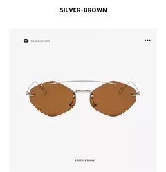 Óculos de sol sem aro para homens e mulheres, óculos de sol retrô, marca designer óculos UV400 Shades, óculos femininos - loja online