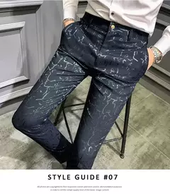 Clássico jacquard terno calças 2022 primavera homens calças sociais negócios magro casual formal calças de escritório terno