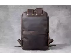 Mochila de couro genuíno para homens, cavalo louco vintage mochila para laptop grande mochila diária mochila de viagem mochila para caminhadas - loja online