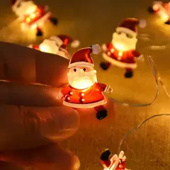 2m 20led papai noel floco de neve led luz corda decoração de natal para casa ornamento da árvore de natal 2024 navidad crianças presente ano novo - comprar online