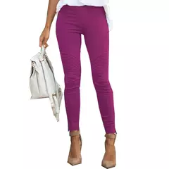 Mulheres Outono Calças de Cintura Alta Calça Mulheres Escritório Cinza Chique Elegante OL Vestuário Calças Lápis ZYYX-WDC8507 na internet
