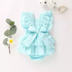 2023 Verão Bebê Recém-nascido Meninas Bodysuits Roupas Princesa Ruffle Algodão Macacão Bonito Criança Backless Lace Up Bow Beach Outfits - Wolf Magazine