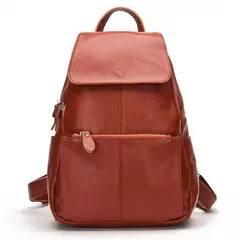 Imagem do Mochila Zency-Anti-Roubo de Couro Feminina, Mochila de Grande Capacidade, Bolsa Designer de Viagem, Couro Branco, Qualidade, Elegante, A ++