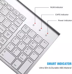 Imagem do Hebraico baixo nível de ruído 101 teclas teclado sem fio 2.4g fino e compacto teclado sem fio para computador portátil windows pc desktop smart tv