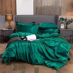 Monocromático Rayon Satin Conjunto de cama, luxo Kit Duvet Cover, Twin Queen e Cama King Size, 2PCs, 3PCs, 4PCs - Wolf Magazine