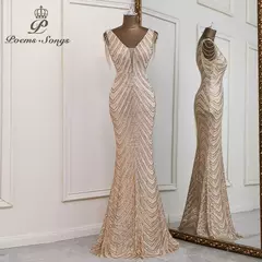 Sexy sereia preto vestidos de noite vestidos elegantes para noche largo soiree de mariage robe femme vestido de baile na internet