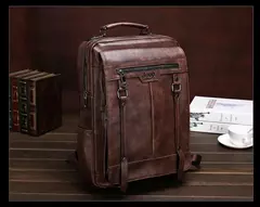 JEEP BULUO-Bolsa Masculina Casual para Laptop, Mochila de Couro Dividido, Bolsa para Computador, Alta Capacidade, Nova Tendência - Wolf Magazine
