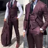 Smoking Slim Fit para casamento masculino, terno padrinhos, jaqueta formal de negócios, colete, calças, noivo clássico, 3 peças