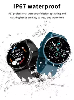 Imagem do Bluetooth Smart Watch para Homens e Mulheres, Pulseira de Fitness, Monitor de Freqüência Cardíaca, Chamada, Esporte, iOS, Android