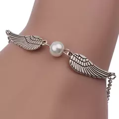 Filme & TV Harried Potter Quidditch Brinquedos de ação Snitch Pulseira Vermelho Rosa Azul Banhado a Prata Pulseira Pingente Crianças Presente Jóias