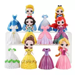 4-12-18-24 Pçs/set 5-12cm Q Posket Magos Clipe Vestido de Princesa Branca de Neve Cinderela Sereia Belle Elsa Action Figure Modelo Brinquedos - loja online