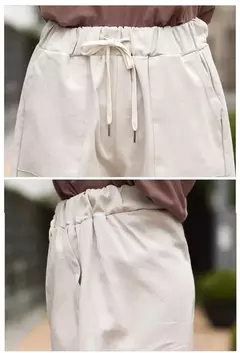 Shorts de algodão para mulheres, calças de lazer de pernas largas, cintura solta elástica com cinto, tamanho grande, 7XL, 8XL, verão - comprar online