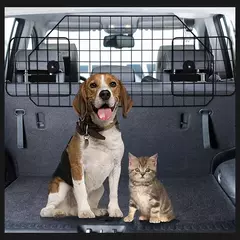 Portão grande ajustável do cão, Pet Animal Safety Fence, Iron Mesh Guard Barrier para o tronco do carro, Partition Grid, 90.5-113cm de largura