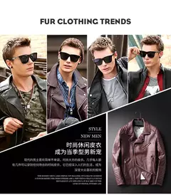 Imagem do Jaqueta de couro PU para homens, casaco com zíper oblíquo, streetwear para outono e inverno, tamanho asiático M-XXXL, 14