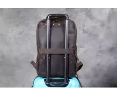 Mochila de couro genuíno para homens, cavalo louco vintage mochila para laptop grande mochila diária mochila de viagem mochila para caminhadas