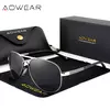AOWEAR-Óculos polarizados aviação para homens, óculos de sol espelho de direção, óculos piloto clássico, marca masculina Design
