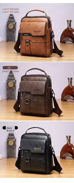 Bolsa de Ombro de Couro PU Masculina, Bolsas Crossbody, Business Flap, Mensageiro Sólido Masculino, Bolsa de Viagem, iPad, 9.7 ", iPad, Brand - comprar online