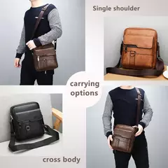 JEEP BULUO-Bolsa de Ombro Couro para Homens, Crossbody Bolsas, Split Vaca, Masculino iPad Business Messenger Bag, Drop Shipping na internet